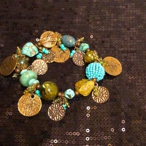 Brass, glass and turquoise